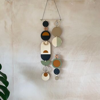 Vertical Wall Art Mid Century Modern Decor Geometric Wall Hanging, 6 of 9