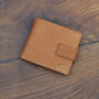 Personalised Men's Leather Wallet Trifold Gift Brown, thumbnail 2 of 10