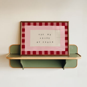 Ask Me About My Dream Checkered Bedroom Wall Print, 9 of 9
