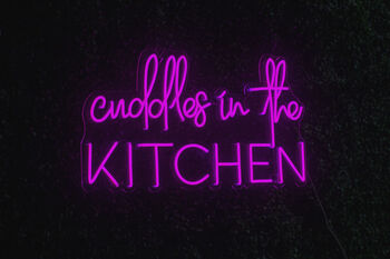 'Cuddles In The Kitchen' Neon LED Sign, 4 of 12