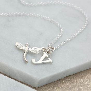 Sterling Silver Dragonfly Charm Necklace, 2 of 6