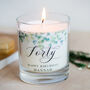 Eucalyptus Themed 40th Birthday Personalised Candle, thumbnail 1 of 4