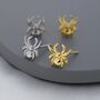 Spider Stud Earrings In Sterling Silver, thumbnail 3 of 12