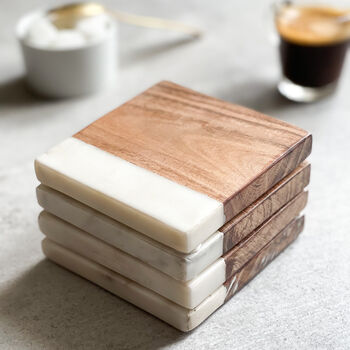 White Marble Coaster Sets Various Styles, 6 of 8