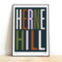 Herne Hill Typographic Print, thumbnail 1 of 5
