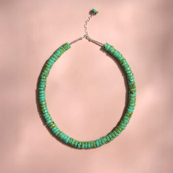 Heishi Turquoise Bead Sterling Silver Necklace, 3 of 6