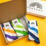 Striped Socks Egyptian Cotton Gift Set Box For Men, thumbnail 1 of 10
