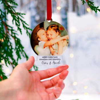 Personalised Photo Family Christmas Tree Decoration, 7 of 8