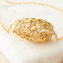 Diamond Slice Gold Plated Silver Bead Short Necklace, thumbnail 1 of 5