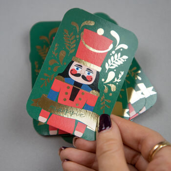 Personalised Foiled Christmas Nutcracker Playing Cards, 2 of 7