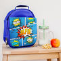 Personalised Blue Insulated Comic Lunch Bag, thumbnail 2 of 10