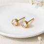 18ct Gold Plated Sterling Silver April Birthstone Stud Earrings – 7mm, thumbnail 3 of 7