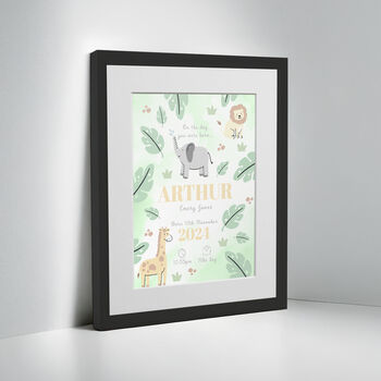 Personalised On The Day You Were Born Safari Framed Print, 4 of 10