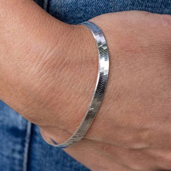 Sterling Silver Triple Herringbone Bracelet, 2 of 10