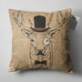 Brown Cushion Cover With Mr. Reindeer Theme, thumbnail 5 of 7