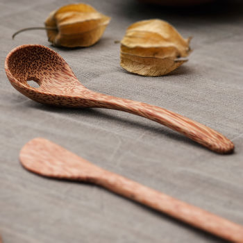 Coconut Wood Slotted Olive Spoon, 2 of 4