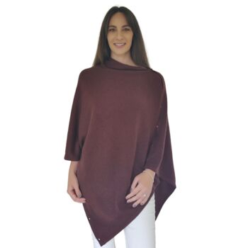 Personalised Dark Brown 100% Cashmere Poncho Gift Boxed, 5 of 9