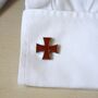 Red Cross Cufflinks Gift Enamel And Silver Trimmed Design For Men, thumbnail 1 of 5
