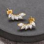 Gold Colour Crystal Encrusted Ear Climber Earrings, thumbnail 1 of 3