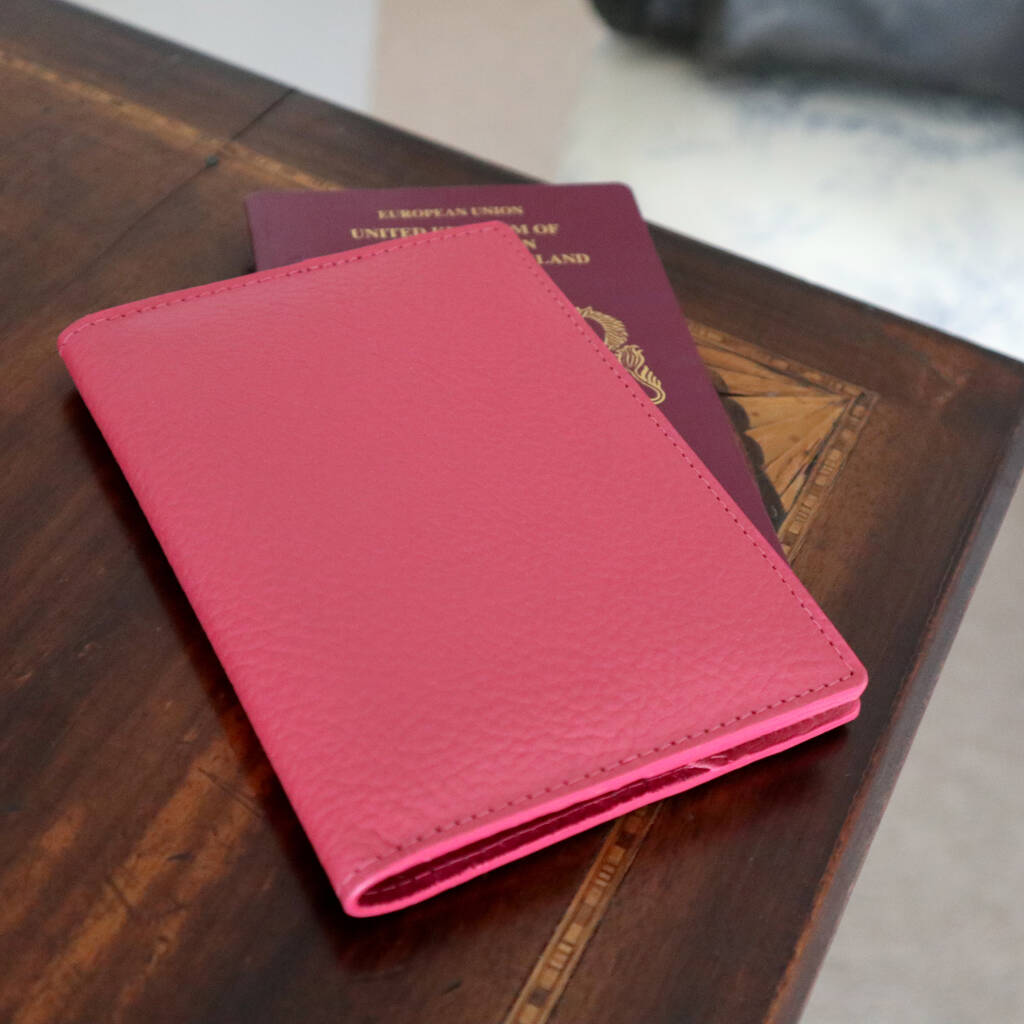 Ladies Personalised Leather Passport Cover By The British Belt Company