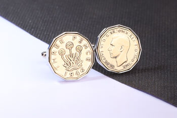 1946 80th Birthday Brass Coin Cufflinks, 2 of 3
