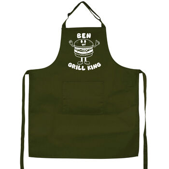 Personalised Grill King Cooking Apron, 3 of 12