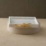 Handmade Square White Marble Tray With Gold Lobster Handle, thumbnail 1 of 2