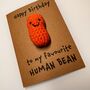 Human Bean Crochet Birthday Card Handmade, thumbnail 3 of 11
