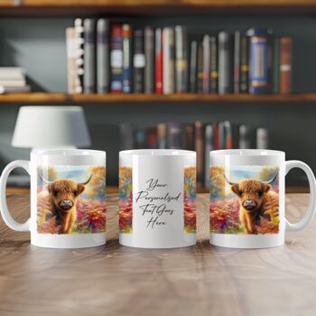 Personalised Autumn Highland Cow Gift Mug, 2 of 2