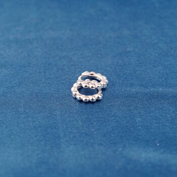 Silver Beaded Hoops, Tiny Huggie Hoops, Minimalistic Hoops, 4 of 8