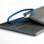 Personalised Men's Woven Leather Bracelet | Cobalt Blue, thumbnail 3 of 8