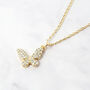 Small Butterfly Micro Pave Gold Plated Charm Necklace, thumbnail 1 of 5