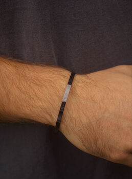 Black Personalised Cuff Bracelet, 3 of 3
