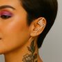 Silver Lightning Bolt Ear Climber Cuff Earrings, thumbnail 2 of 5