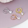 Sterling Silver Pear Cut Cz Droplet Hoop Earrings, thumbnail 2 of 12
