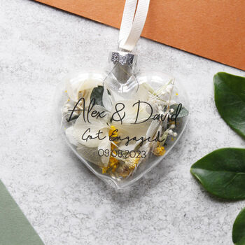 Engagement Floral Glass Bauble Hanging Decoration, 12 of 12
