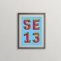 Se13 London Postcode Neon Typography Print, thumbnail 4 of 4