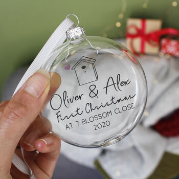 First Christmas New Home Glass Bauble, 8 of 9