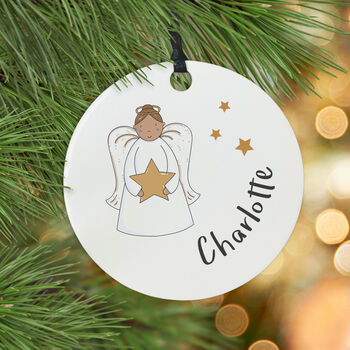 Personalised Angel Tree Decoration Christmas Card, 2 of 6