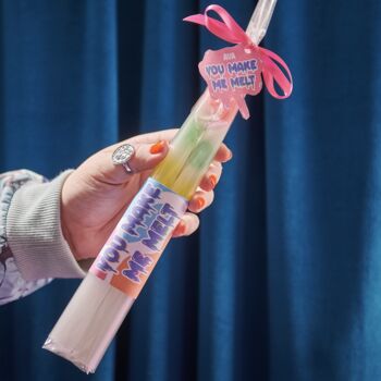 Personalised Set Of Two Rainbow Drip Candles, 3 of 5