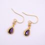 Amethyst Purple Long Teardrop Hook Earrings, thumbnail 3 of 6