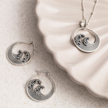 Sterling Silver Great Wave Necklace, 4 of 5