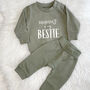Mummy Is My Bestie Baby Jogger And Sweatshirt Set, thumbnail 4 of 7