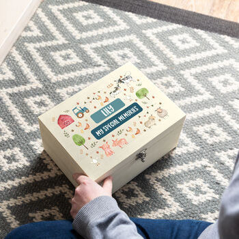 Personalised Farm Animals Keepsake Box Gift For Children, 5 of 6