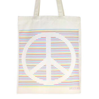 Peace Sign Cotton Tote Bag Reusable Eco Friendly, 2 of 6