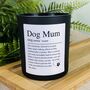 Personalised Mothers Day Dog Mum Definition Candle, thumbnail 2 of 12