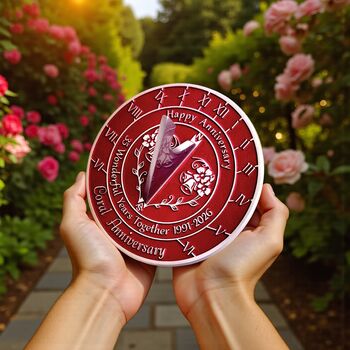 35th Coral Anniversary Sundial Gift Celebration Present, 6 of 10