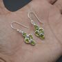Peridot Sterling Silver Drop Earrings August Birthstone, thumbnail 9 of 9