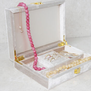 Personalised Velvet Dressing Table Jewellery Box, 2 of 9