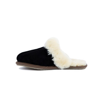 Black Sheepskin And Suede Slippers, 3 of 7